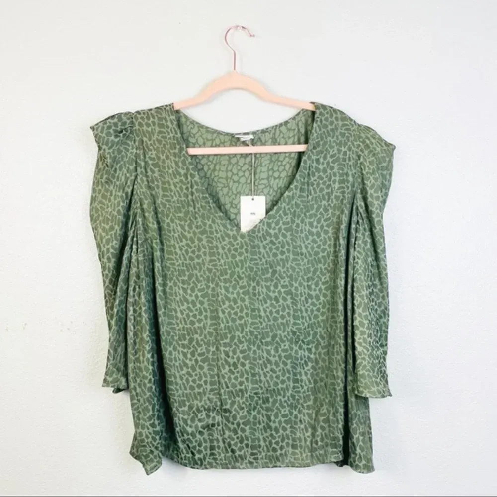 A NEW DAY Olive Green Leopard Print Blouse‎ PLUS SIZE XXL - Image 2