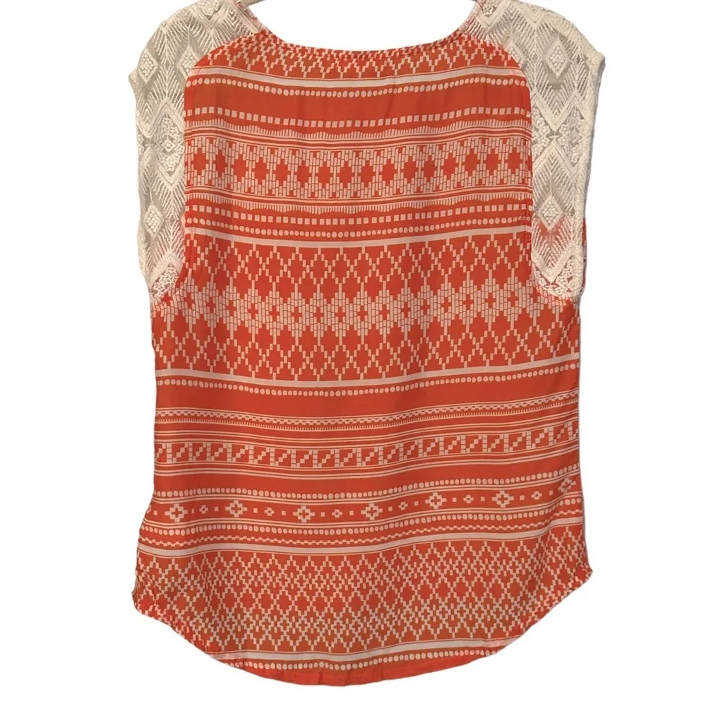 Prana Aleen‎ Orange And White Blouse Top Size XS  #W11170092 - Image 5