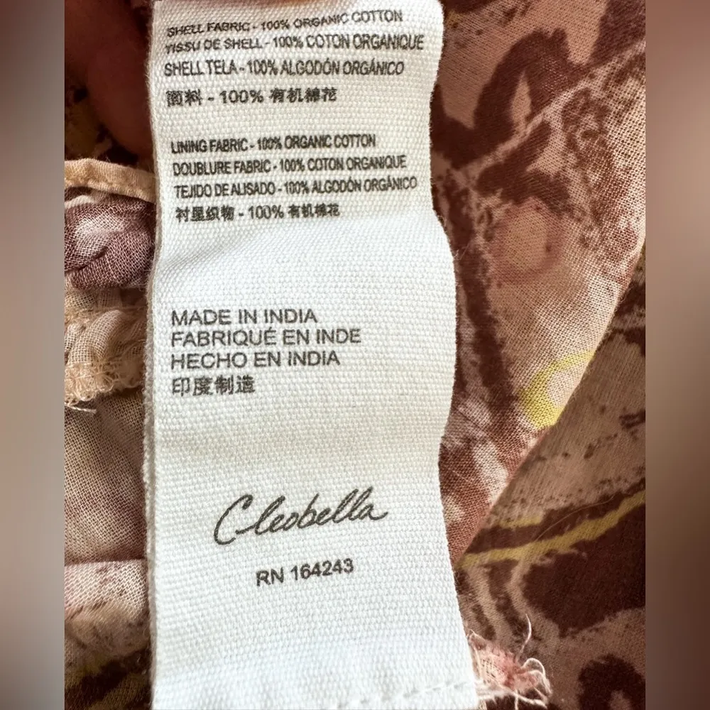 Cleobella Stella Midi Dress in Geo Print Brown Neutral Ruffle Size Small - Image 14