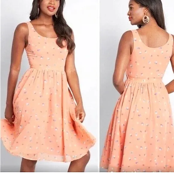 ModCloth Peaches & Cream Birthday Ice Cream Print Sleeveless Dress Size XXS - Image 2