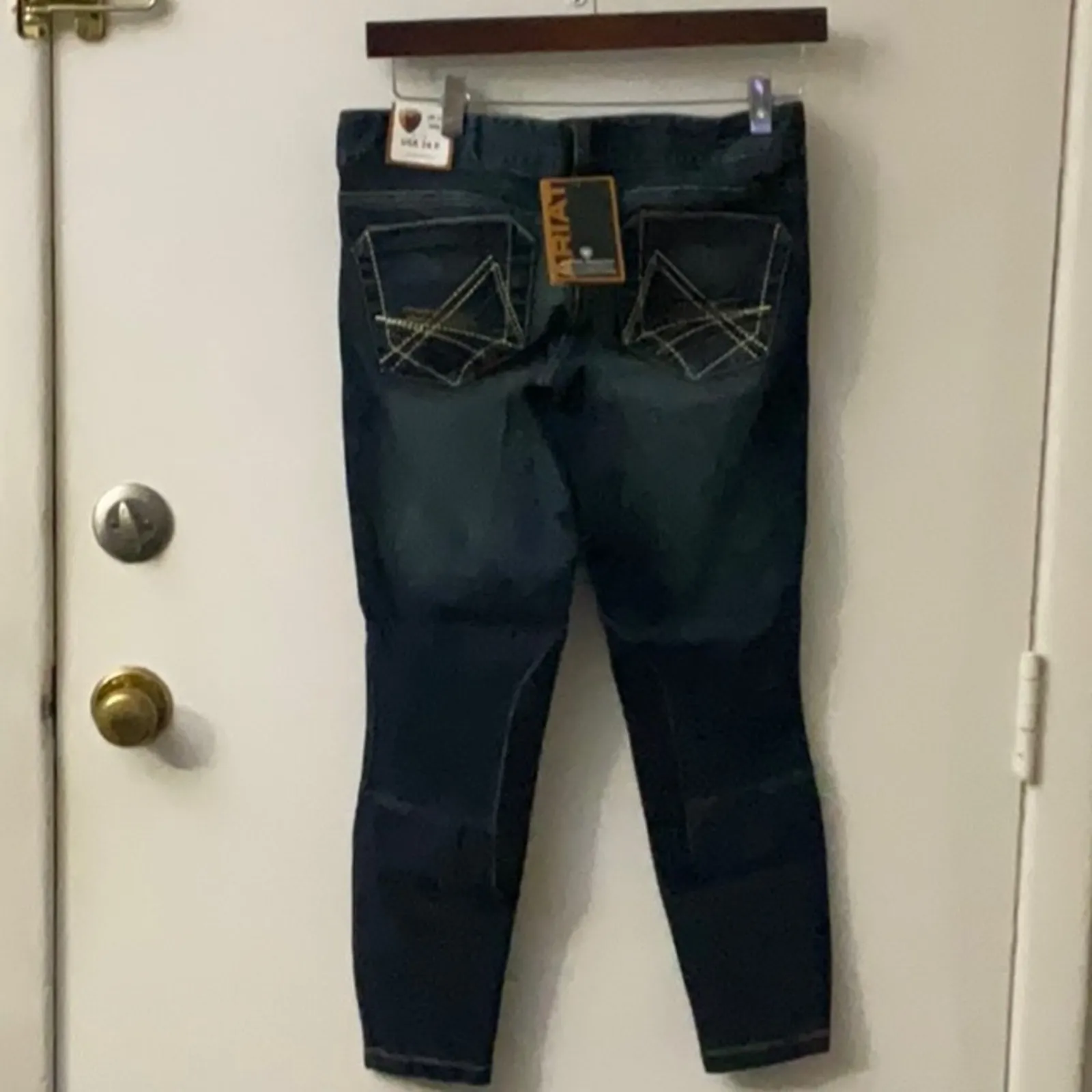 Ariat Cropped Denim Riding Breeches Indigo Jeans 24R NEW Activewear Sportswear - Image 2