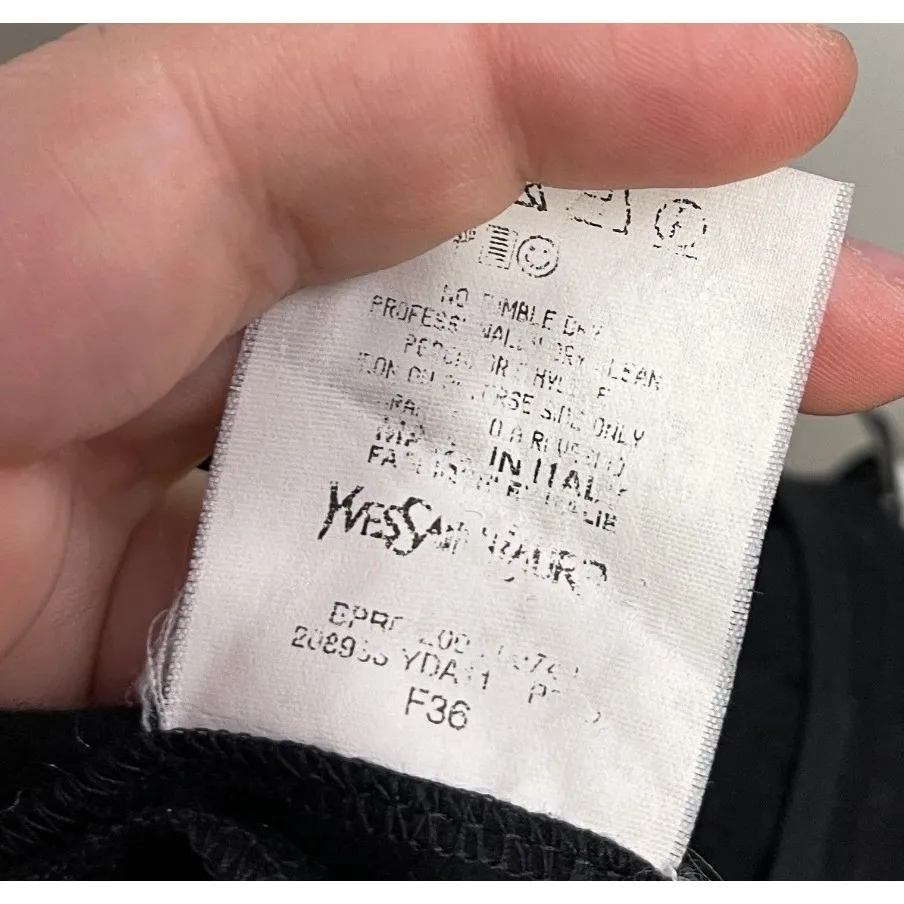 Yves Saint Laurent 100% Wool Tailored Trousers Black FW2008 Old Money Size F36 4 - Image 3