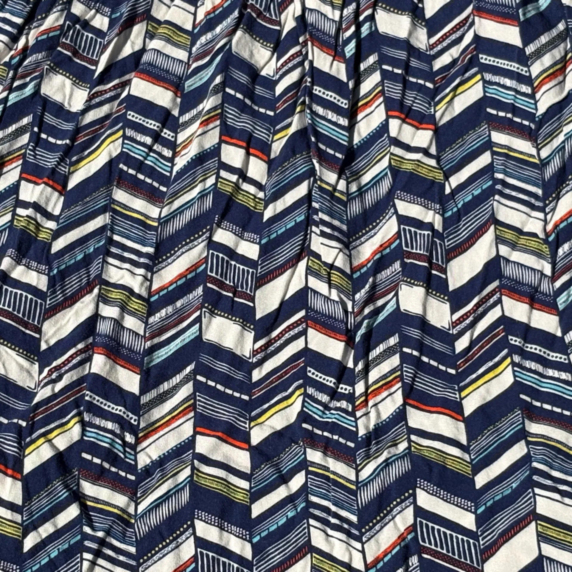 Sleeveless Dress Blue White Chevron Print Casual‎ Summer Sundress - Image 2