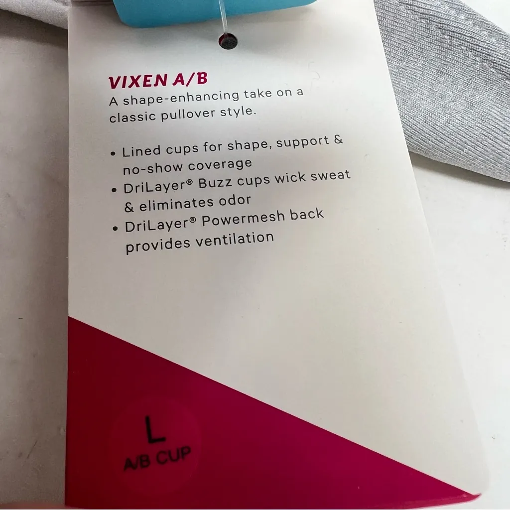 Moving Comfort Vixen sports bra in Sterling Heather size L Large A/B Cup NWT - Image 6