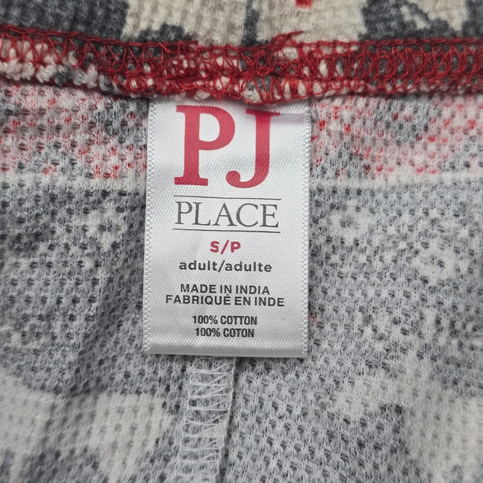 PJ Place Christmas Holiday Pajama Thermal Bottoms Pants Multicolor Birdseye XS Gray - Image 9