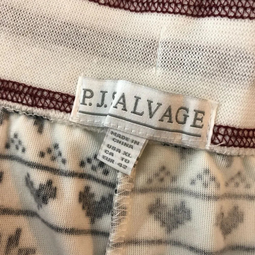 PJ Salvage Womens Ski Club Shorts Pajama Lounge Fair Isle White Black XL - Image 5