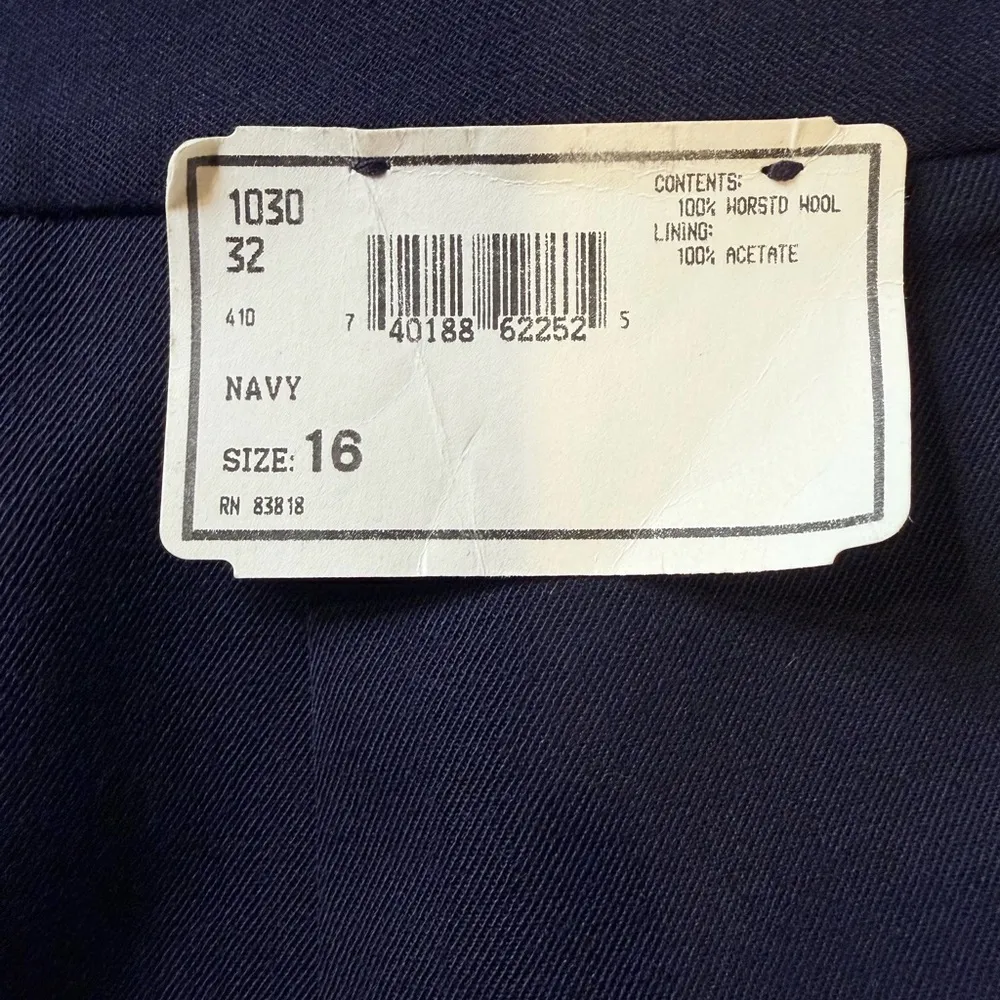 VTG Austin Reed London New York Skirt Navy Blue 100% Wool . Size 16 - Image 3