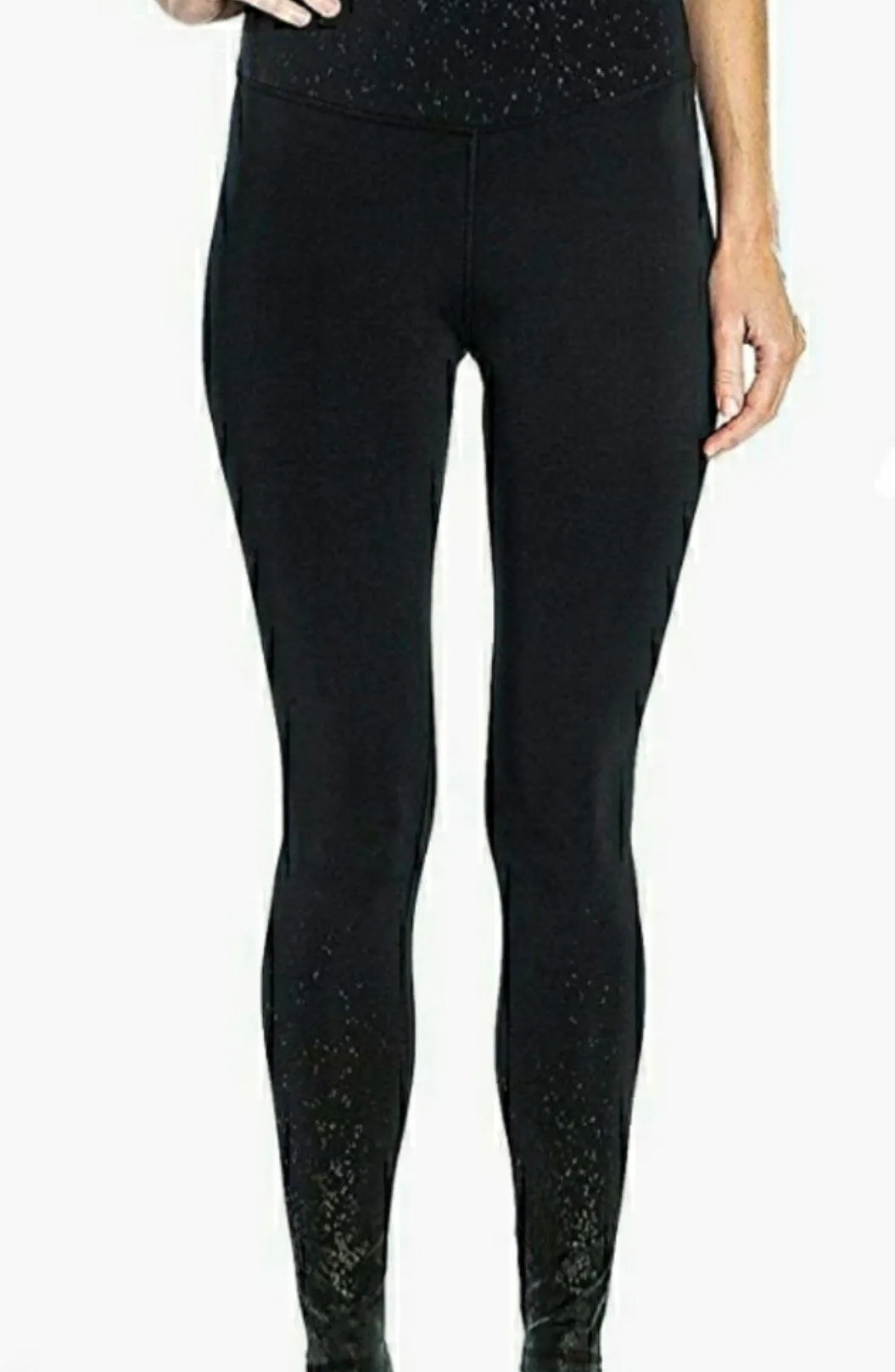 Print Metallic Black Leggings XXL - Image 2