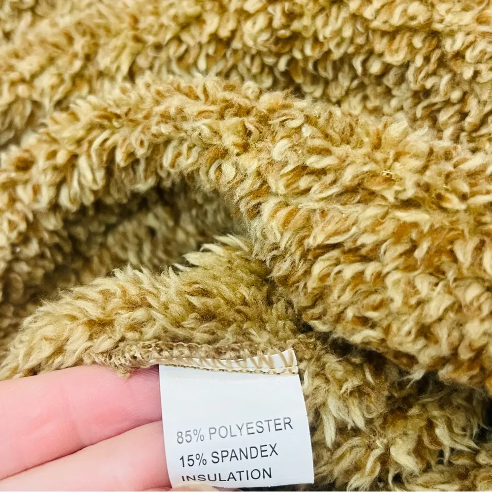 Teddy Bear boutique half zip Sherpa jacket oversized small Brown - Image 5