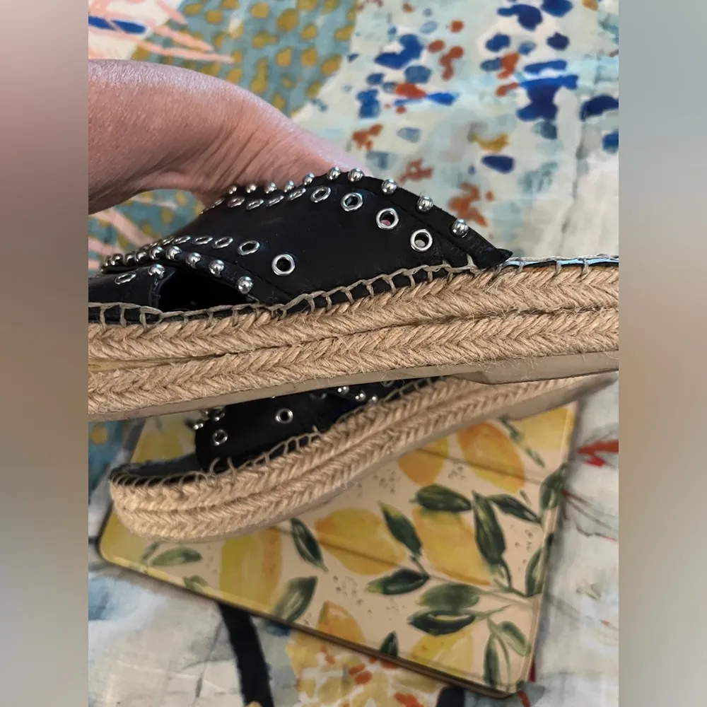 Dolce Vita 8 Iva Slides Black Studded Women's Shoes - Image 5