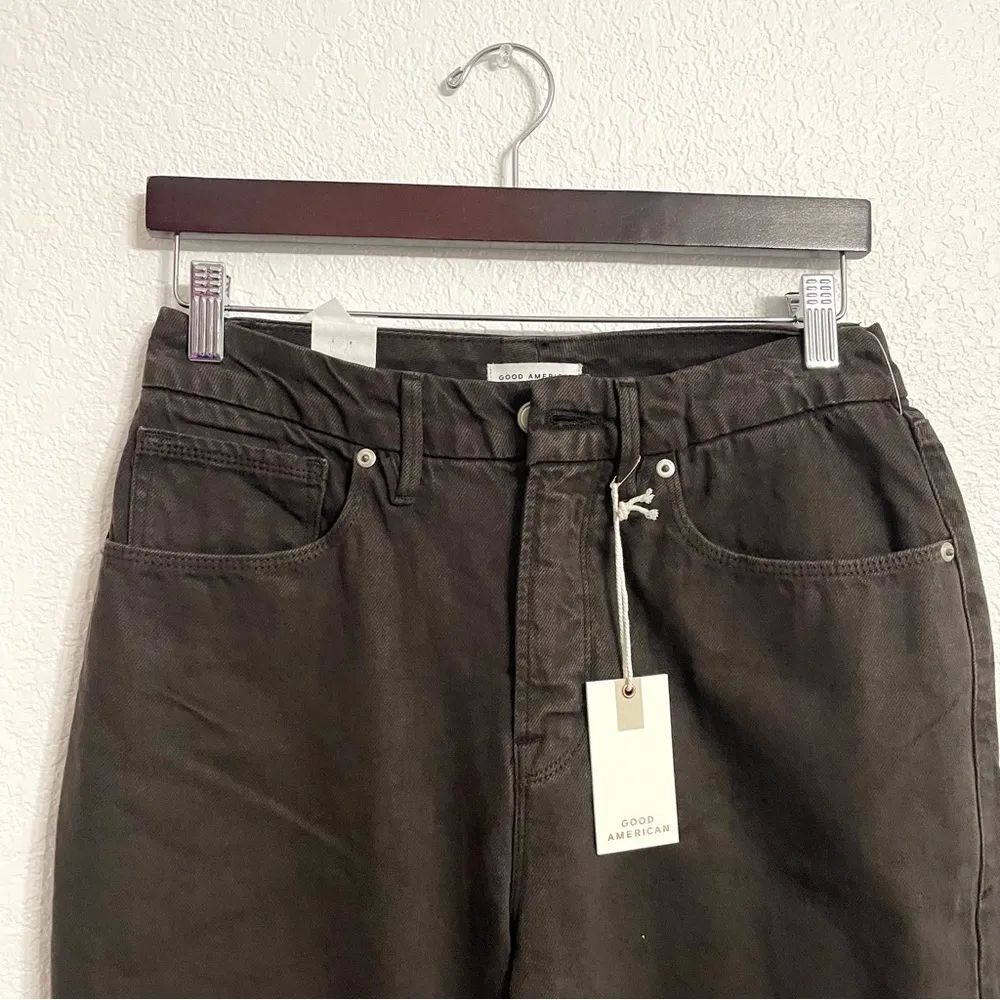 NWT Good American Womens Jeans Good 90’s Duster Brown Straight Leg Size 6 - Image 3