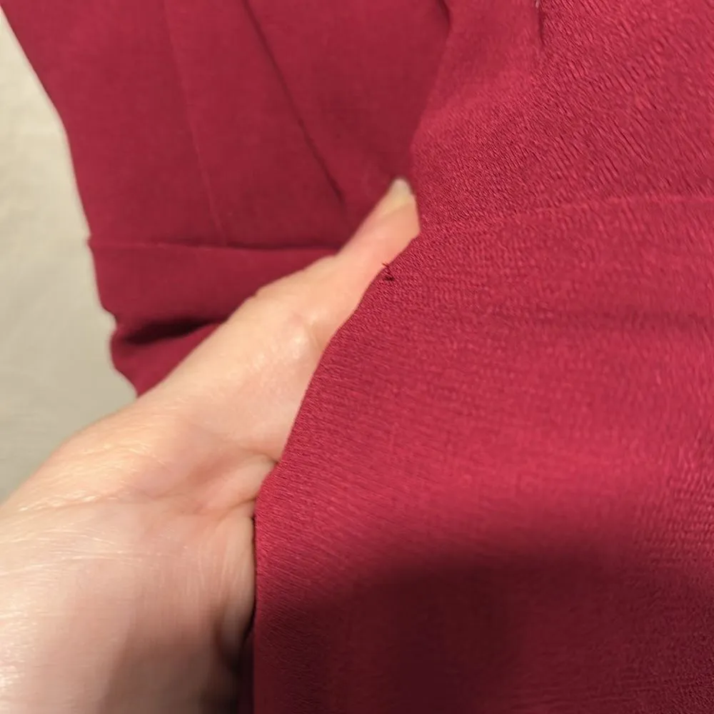 Lulu’s Pour the Champagne Burgundy Ruffled Backless Maxi dress - Image 3