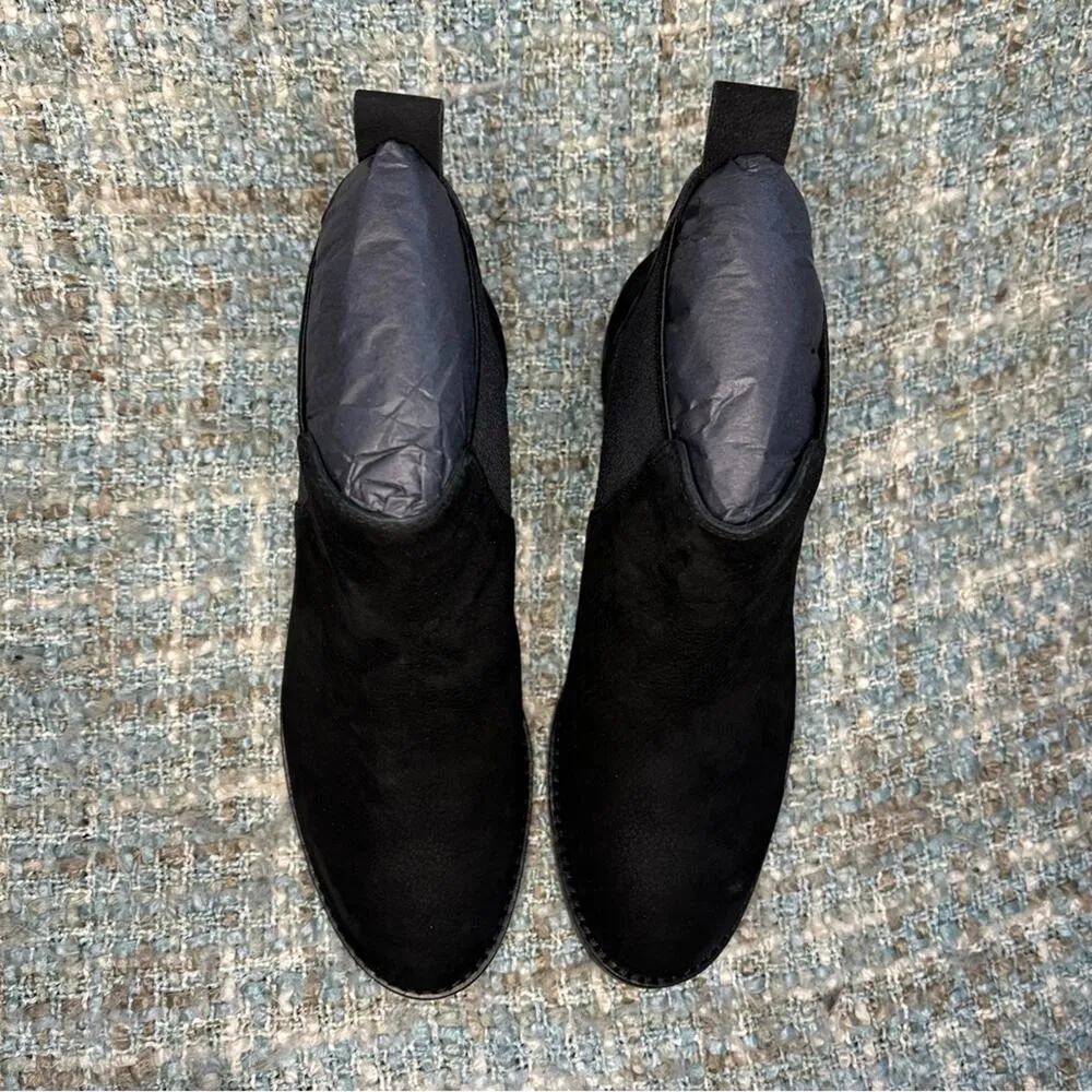 NWOB - Eileen Fisher Blink Tumbled Nubuck Leather Chelsea Bootie in Black - Image 8