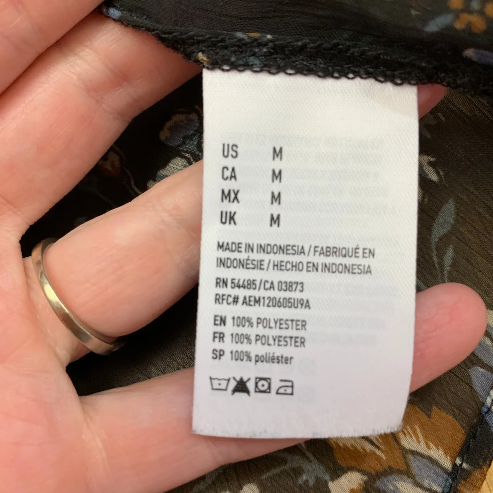 American Eagle Floral Sheer Kimono Cardigan Women's Size Medium Black Blue Brown - Image 7