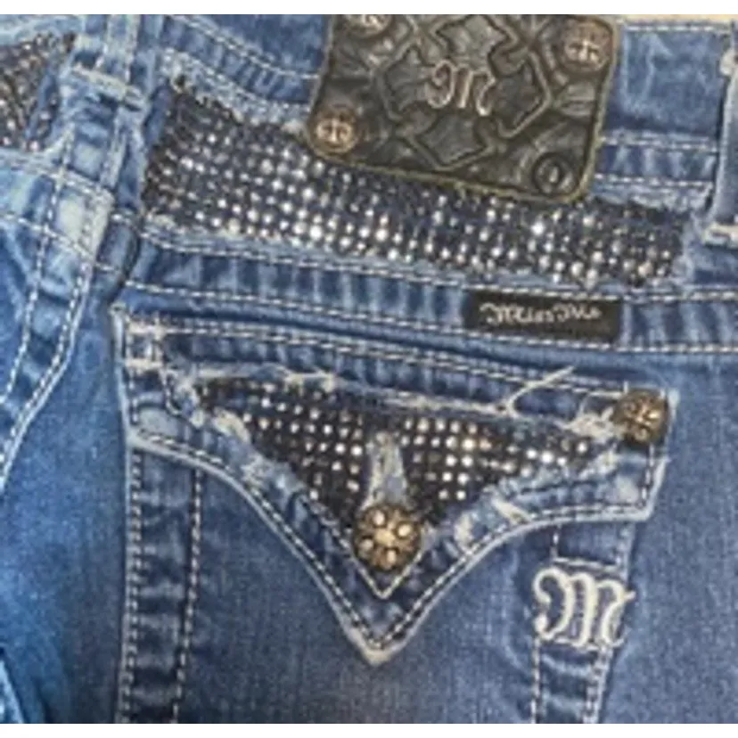 Y2K Bootcut Skinny Dark Wash Miss Me Jeans Size 28 JP4221RSI - Image 7