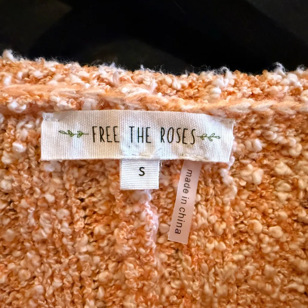 Free The Roses Cropped Sweater Orange - Image 3