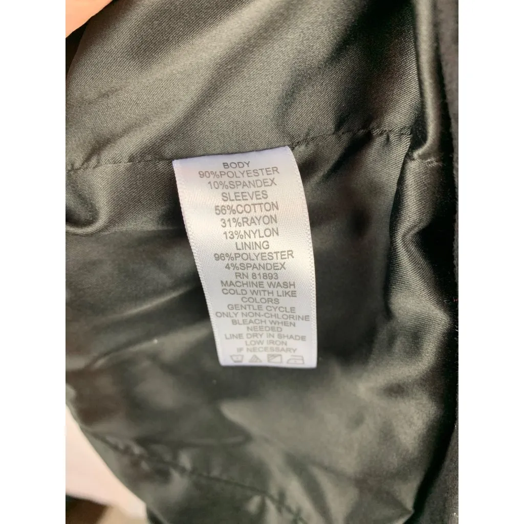 H By Halston Womens Black Belted Long Jacket Size 4 - Image 5