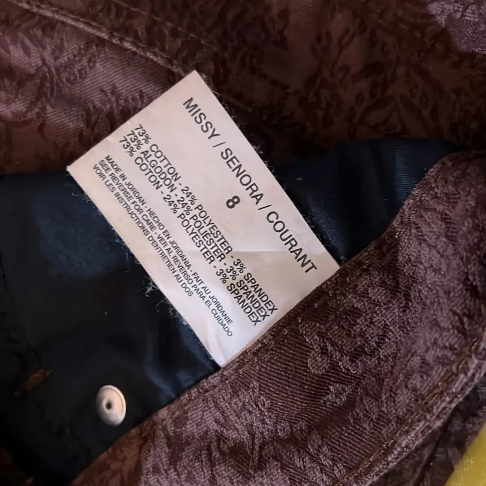 Vintage America Collection Size 8 Maroon Paisley Ankle Length Pants - Image 5