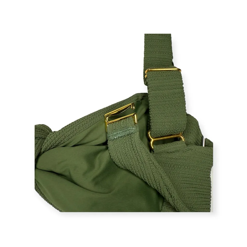 new Montce 𒀭Hayden Bikini Top 𒀭 Olive Micro Scrunch 𒀭 Small 𒀭 Gold Hardware 𒀭 Green - Image 15