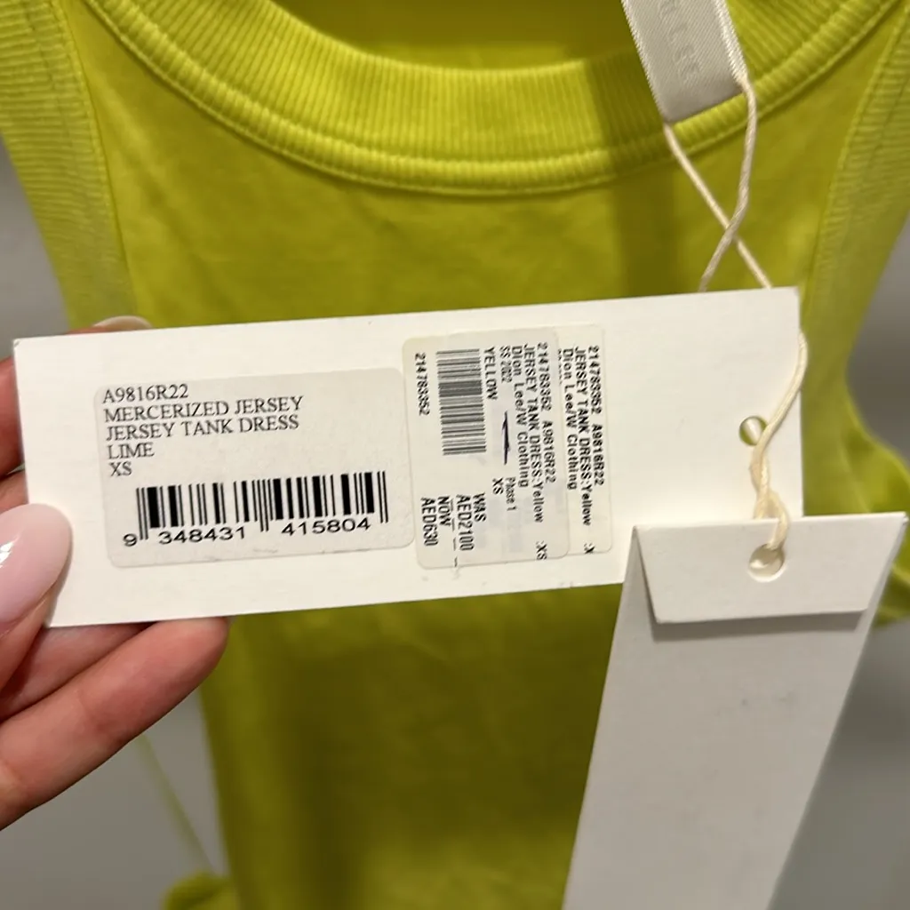 Dion Lee Jersey Dress Lime Size XS - Image 9