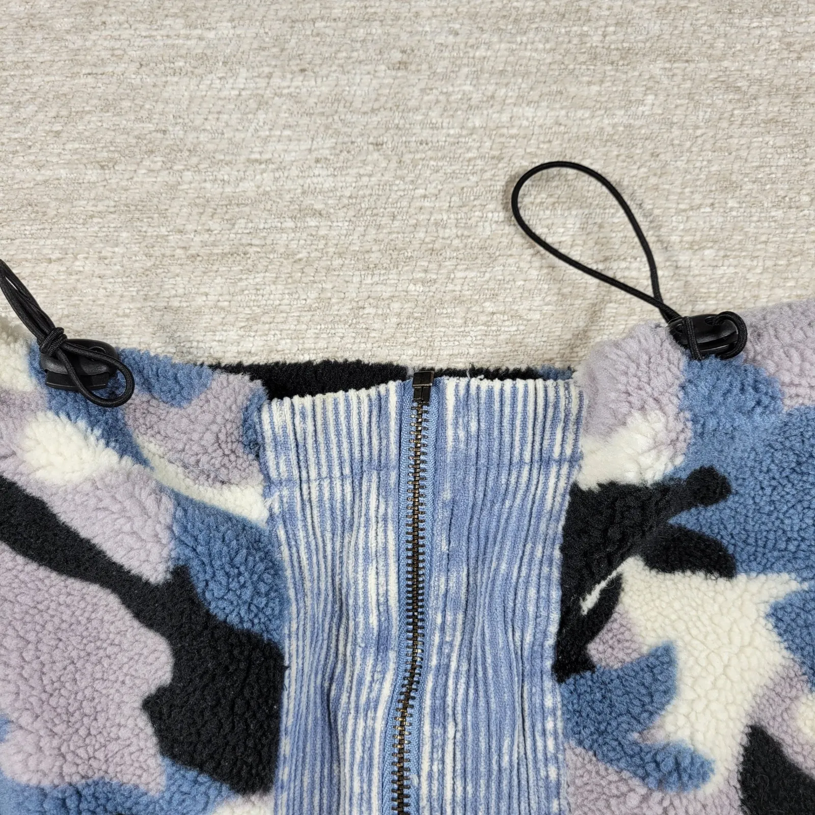 White Birch  Blue Camo Corduroy Jacket 2X Dolman Sleeve Full Zip - Image 5