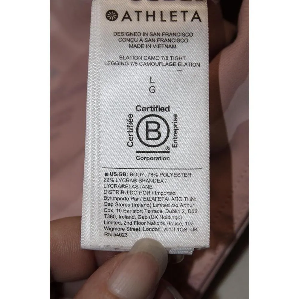 Womens Athleta Elation Camo 7/8 Tight Legging Orchid Pink Camo Size Large L - Image 5