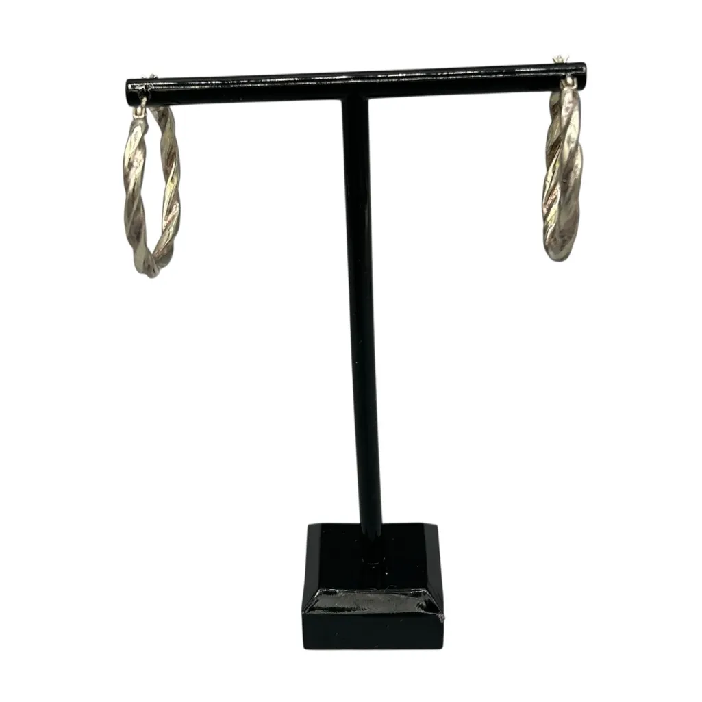 Sterling Silver 925 Twisted Hoop Earrings - Image 5