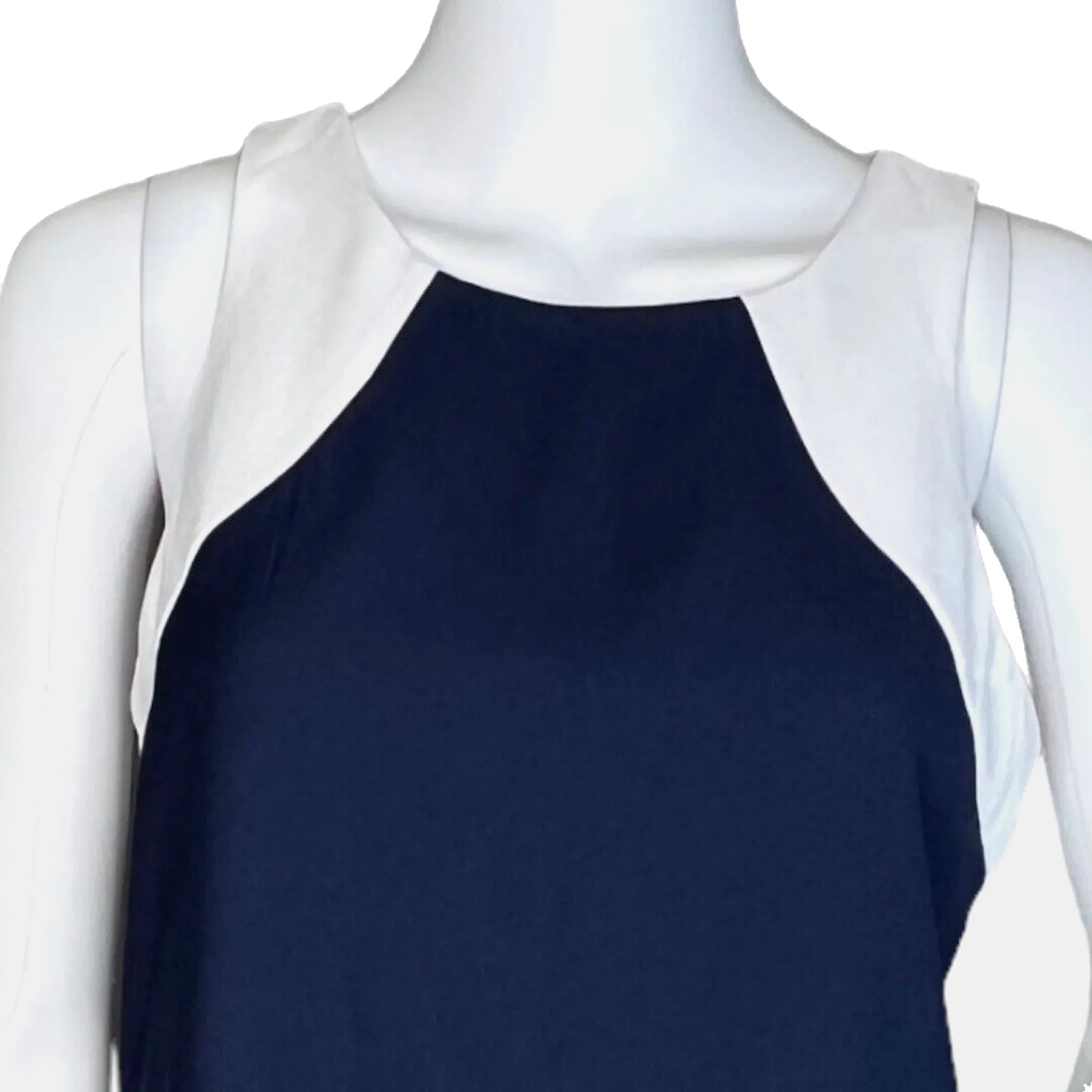 Banana Republic Dress Womens 4 Navy Blue White Sheath Dress Office Work‎ Career - Image 5