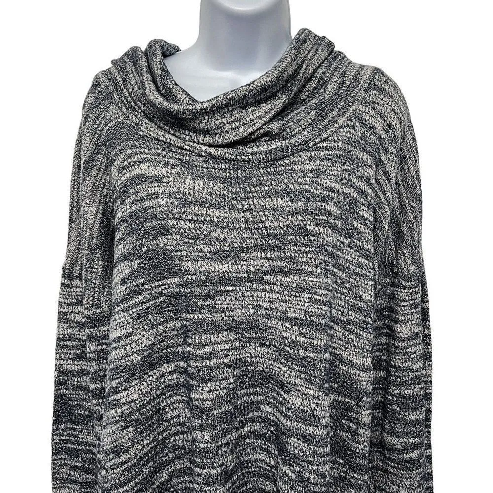 Aerie Space Dye Marled Knit Cowl Neck Oversized Slouchy Top Cozy Pullover - Image 4