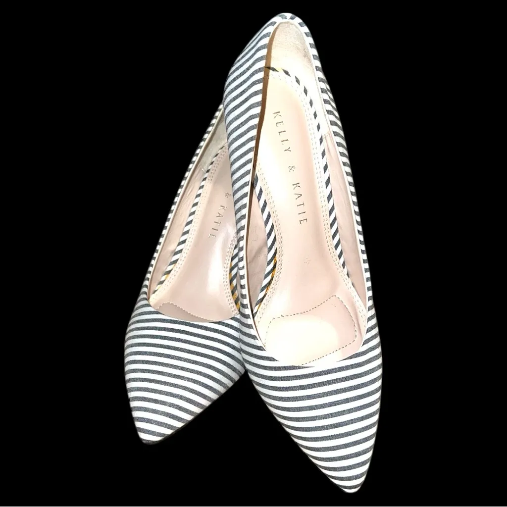Kelly & Katie Striped Black and White Women's Heels. New - Image 4
