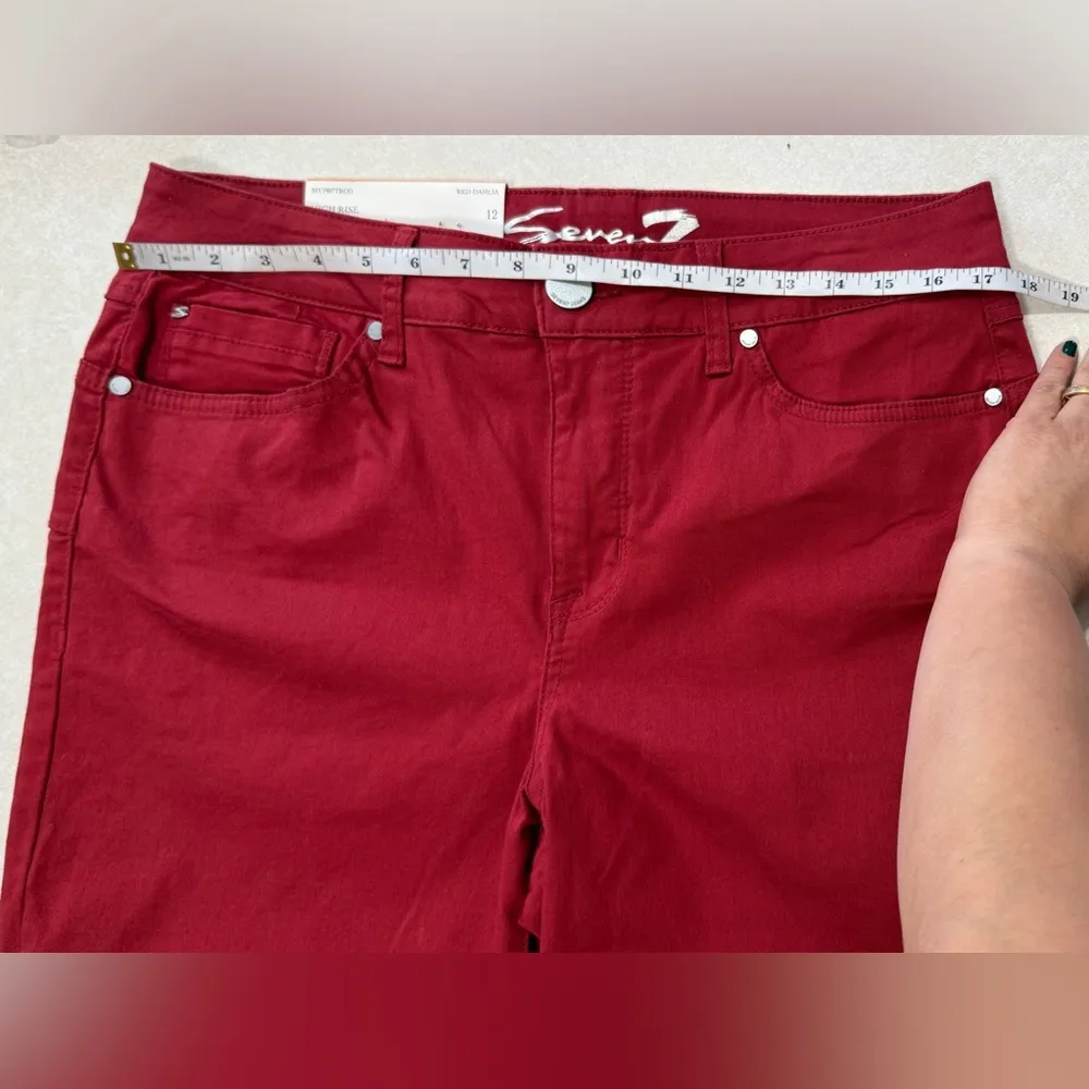 Seven7 Women's High Rise Booty Shaper Skinny
Jean in Red Dahlia Size 12 NWT - Image 12
