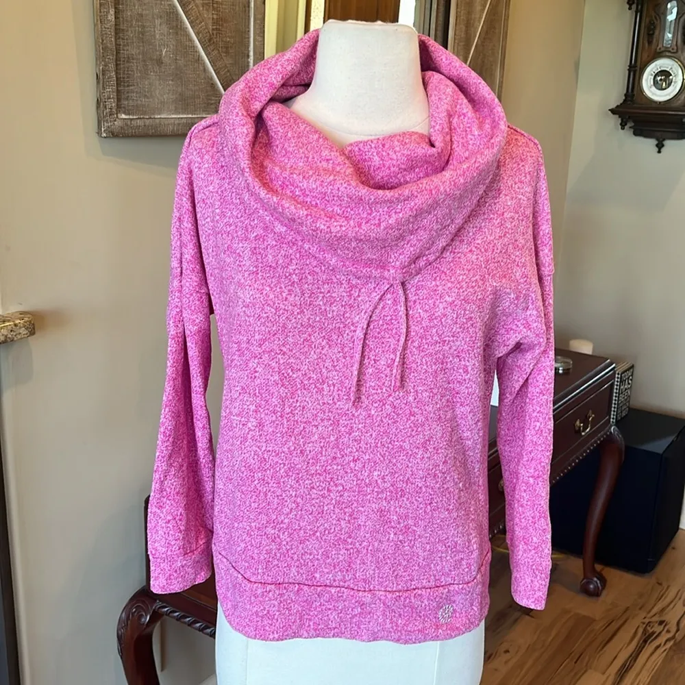 Pullover Pink Drape Neck PM Womens Long Sleeve - Image 3