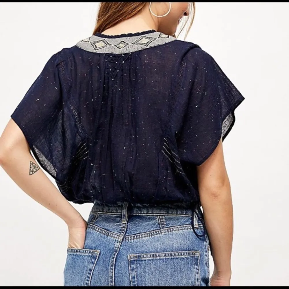 Free People Like A Breeze Blue Pullover Top - Image 3