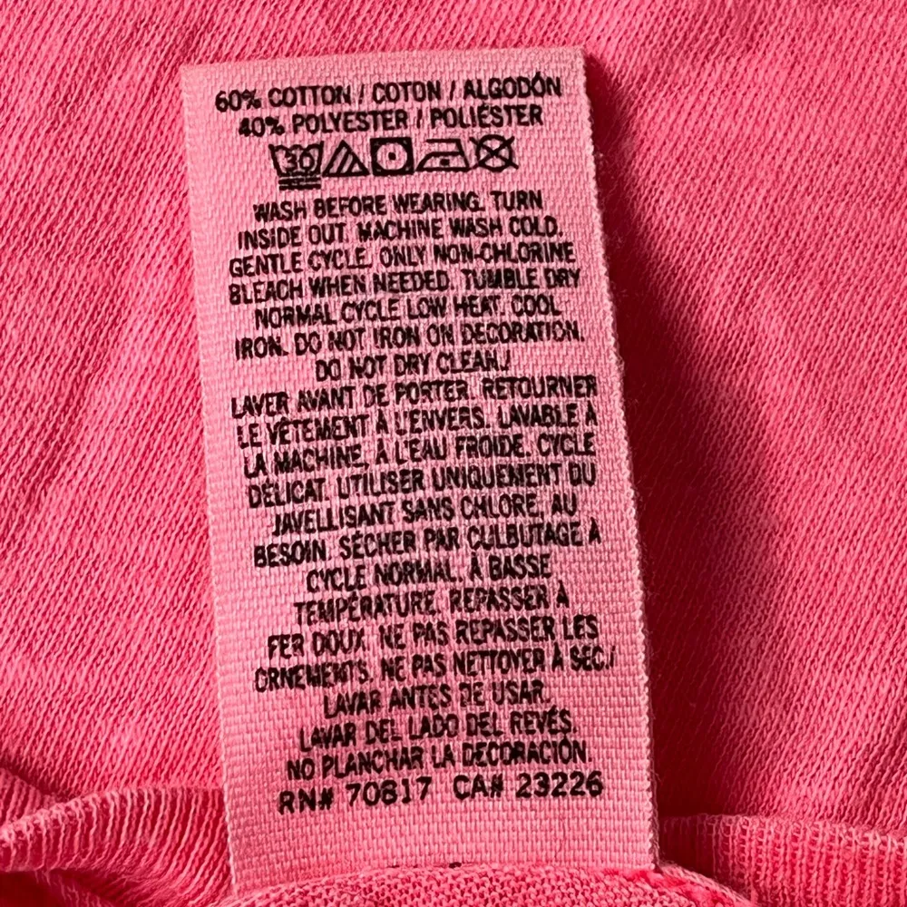 PINK Victoria’s Secret Vneck Tshirt Barbie Florescent Pink Size X-Small - Image 4