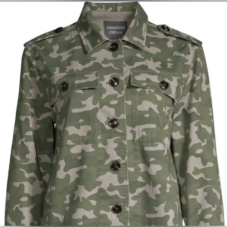 ALEXANDER JORDAN Women's Utility Jacket Size L Green Size L - Image 4