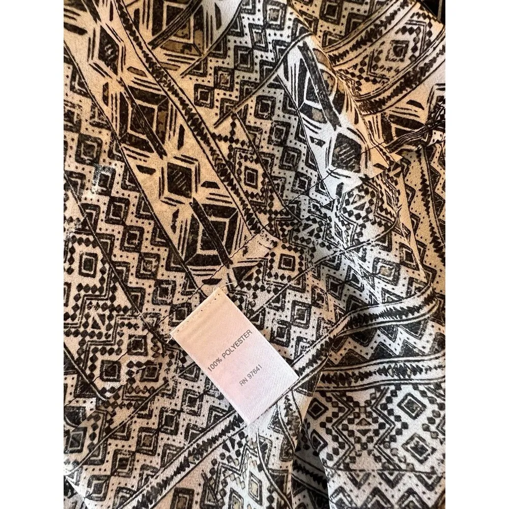 J. Jill Women's Size L Top Blouse Casual Aztec Print Button Down V - Image 2