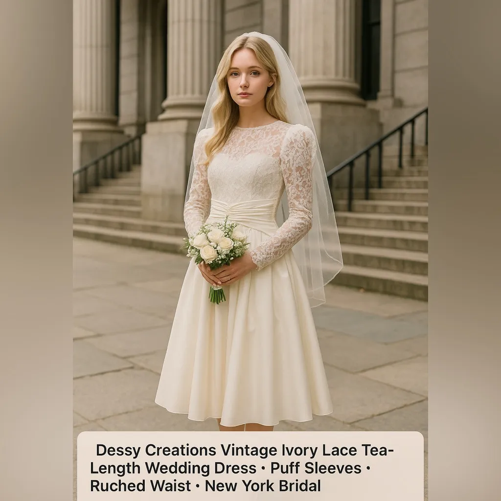 Dessy Creations Vintage Ivory Lace Tea - Image 2