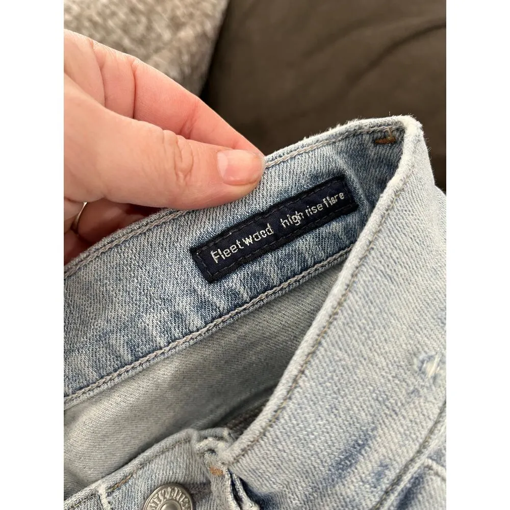 Citizens of Humanity Fleetwood High Rise Flare Light Wash Raw Hem Jeans Sz 27 - Image 8