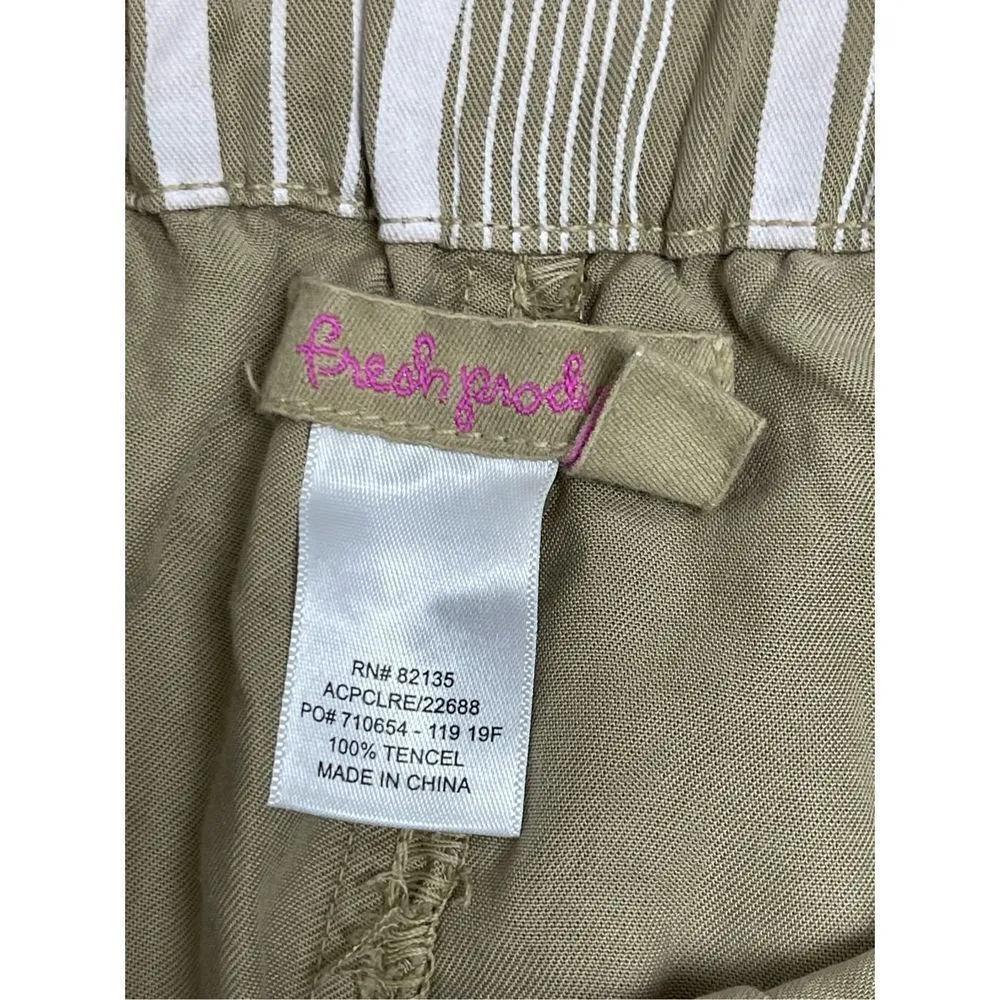 Fresh Produce Clare Crop Capris Tencel Pants S Wide Leg Elastic Waist Lagenlook - Image 5