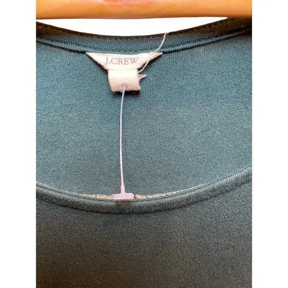 EUC J. Crew Deep Jade Hunter Green Longsleeve Knee Length Scoop Neck Dress‎ - Image 4