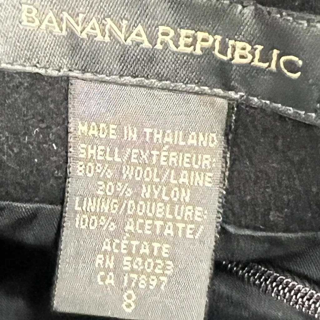 Banana Republic Black Wool Blend Lined Skirt - Size 8 - VGUC - Image 6