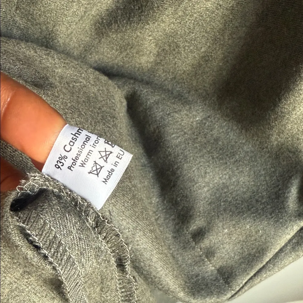 Eskandar Minimalist Cashmere Silk Dress Green Size M - Image 9