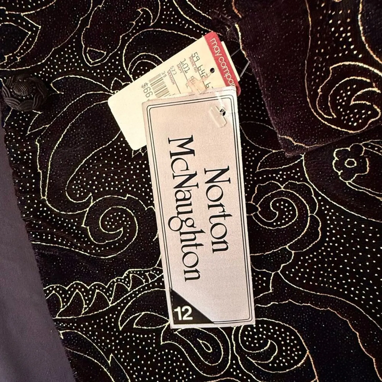 Vintage Norton McNaughton Velvet Paisley Blazer Jacket Size 12 Made in USA NWT - Image 5