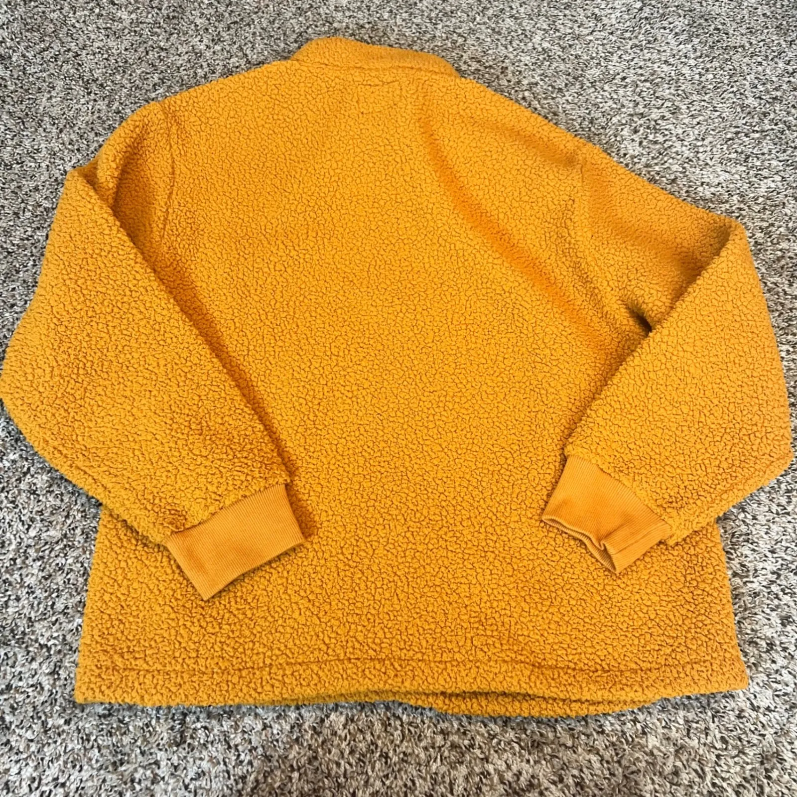 Old Navy  Sherpa Fleece Quarter Zip Pullover Jacket Mustard Yellow Size L - Image 7
