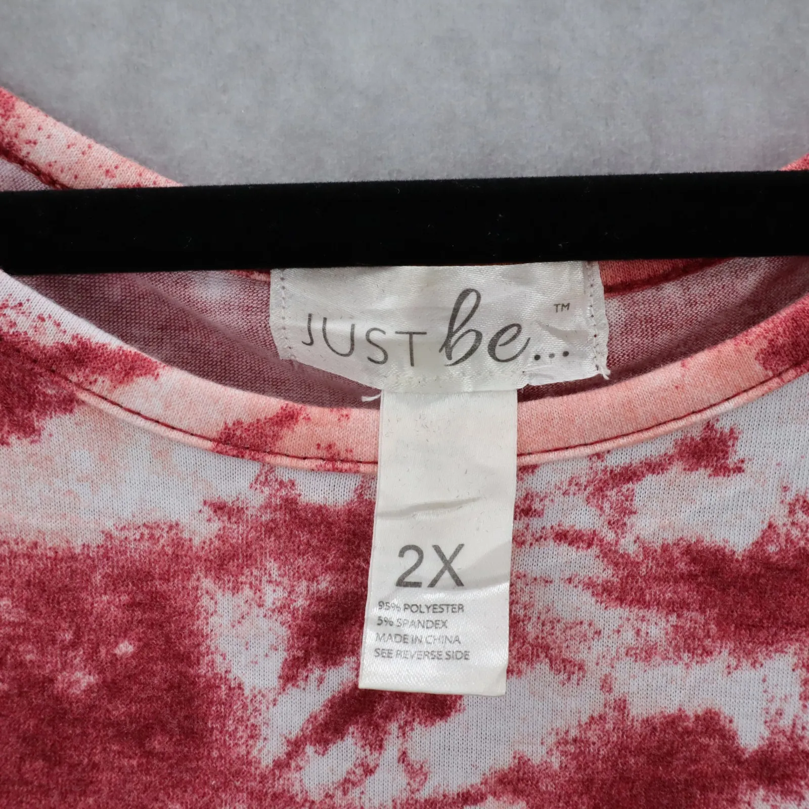 Just Be Red Tie Dye Casual Relaxed Classic Short Knee Length Flare Dress Plus 2X - Image 6