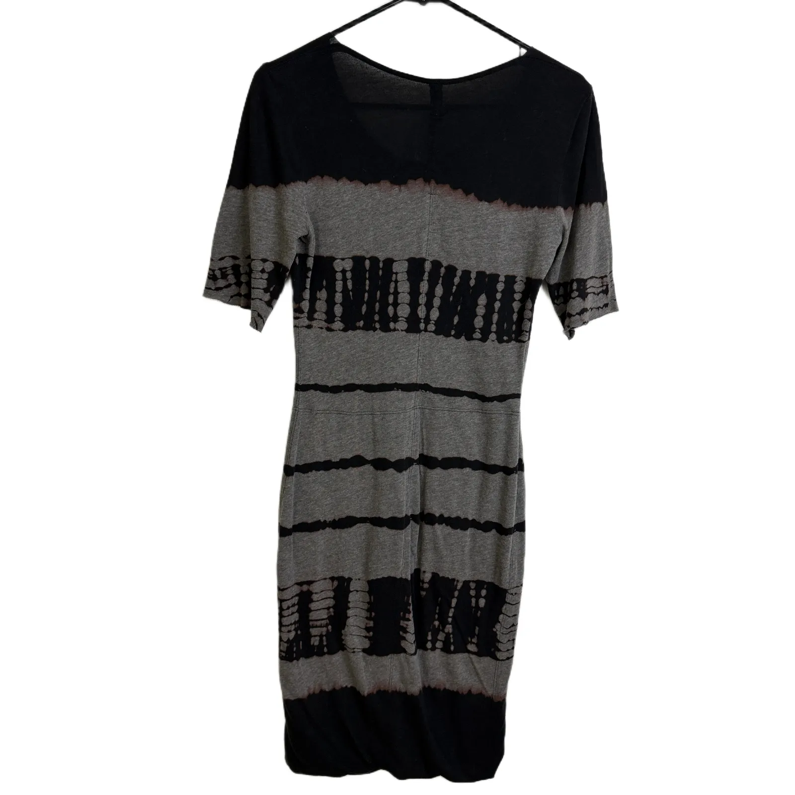 Allegra Raquel Basic Shirt Dress Womens Size 2 Tie Dye Black Grey Boho Hippie - Image 2