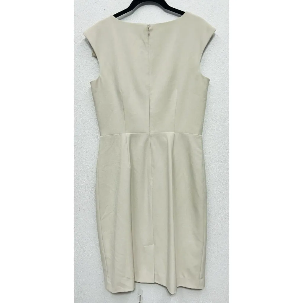 Calvin Klein Sheath Dress Size 6 Beige Sleeveless Wedding Guest Career Office - Image 2