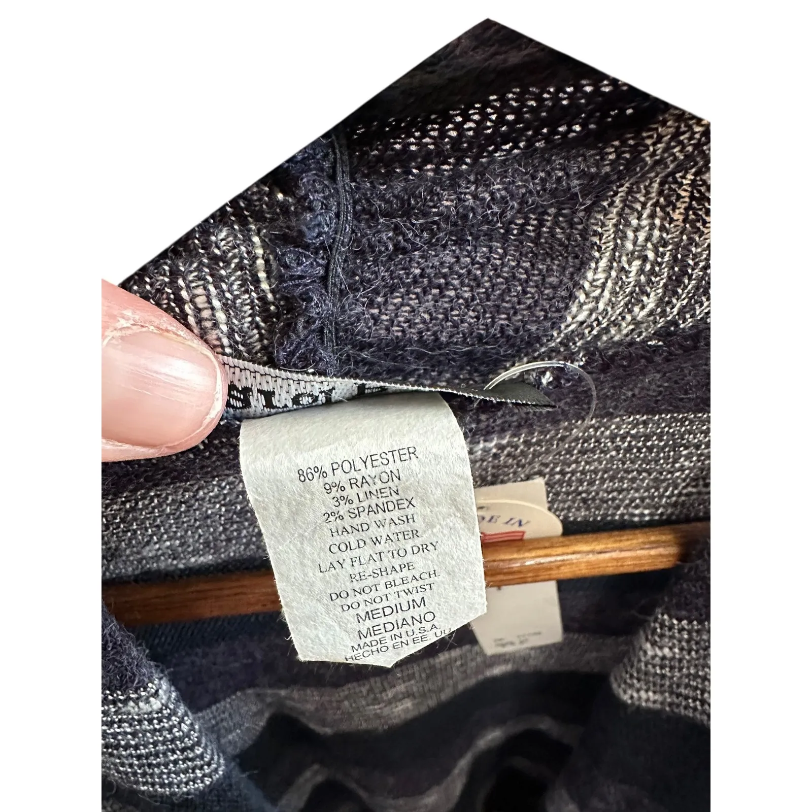 Carol Rose Women's Medium Striped Open‎ Front Cardigan Sweater - Image 4