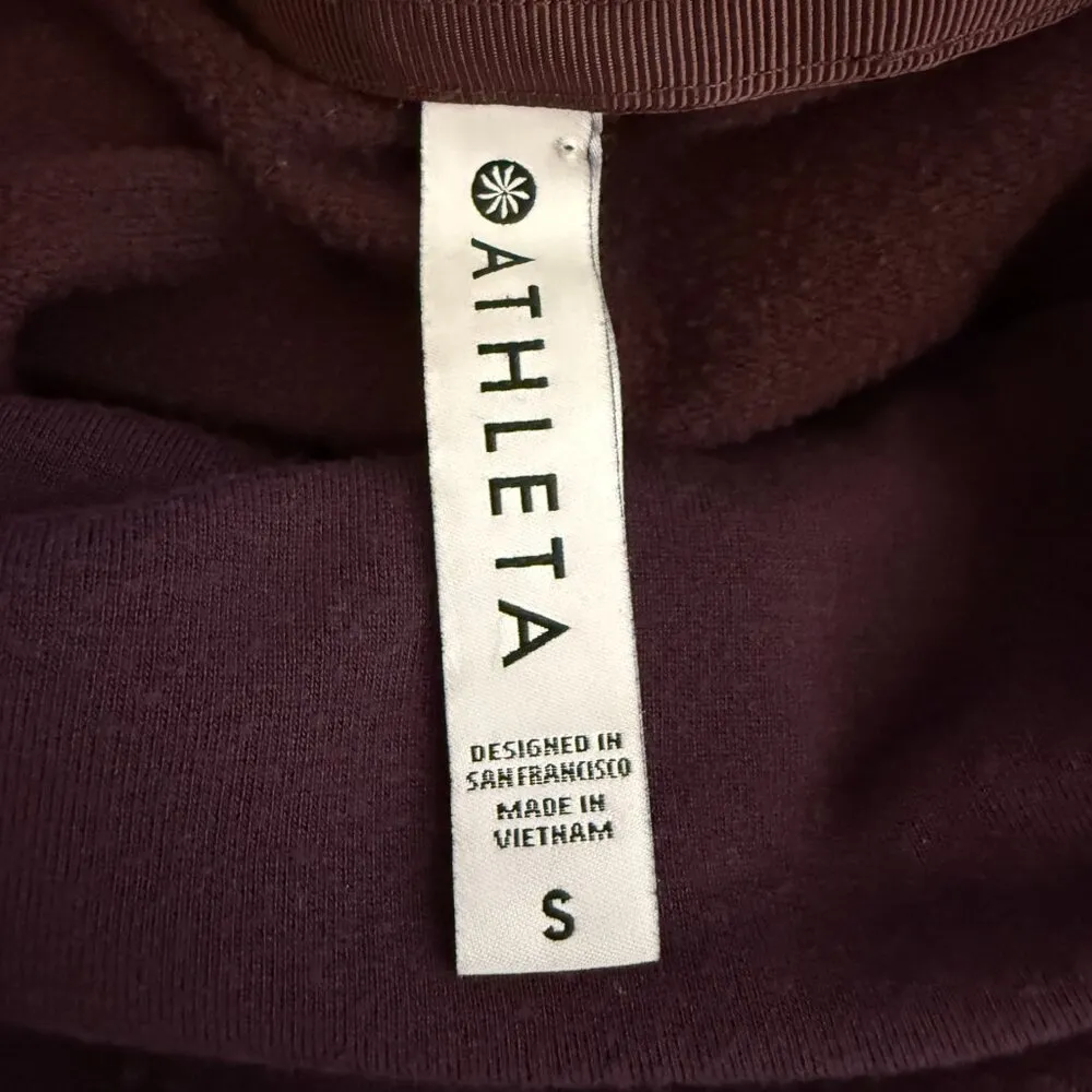 Athleta Ethereal Brushed Funnel Neck Pullover Sweatshirt Women's Small Purple - Image 14