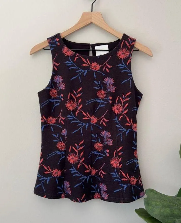 ett:twa by Anthropologie Sleeveless Floral Top A-Line Button Keyhole Back Cotton - Image 5